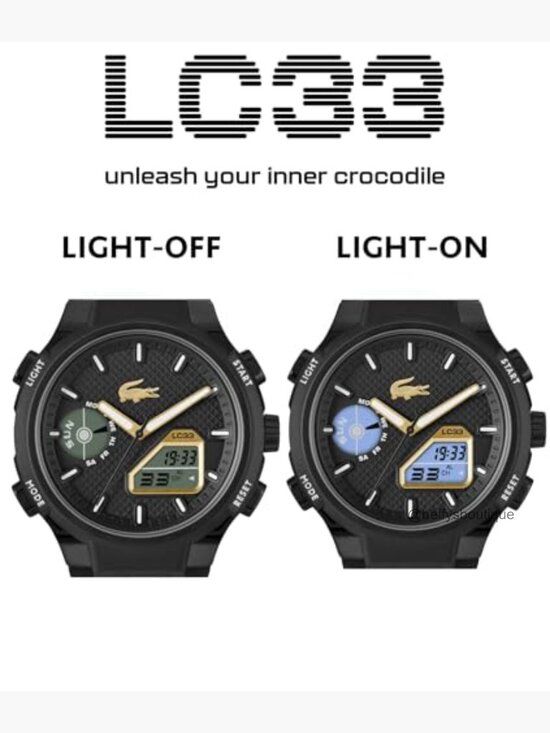Analog-Digital Quartz Watch, Chronograph, Alarm, Calendar, 45mm Case